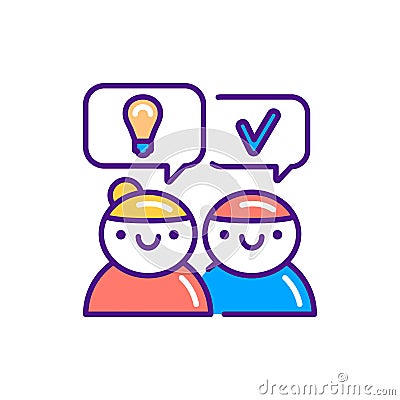 Logical reasoning color line icon. Soft skills. Pictogram for web, mobile app, promo. UI UX design element Stock Photo