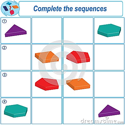 Logical task.Complete the sequences Vector Illustration