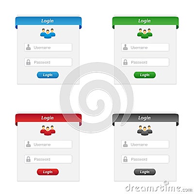 Login forms Vector Illustration