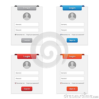 Login forms Vector Illustration