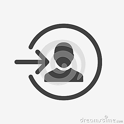 Login icon, authorize icon, log in sign. Login icon. Open account symbol, register new user Vector Illustration