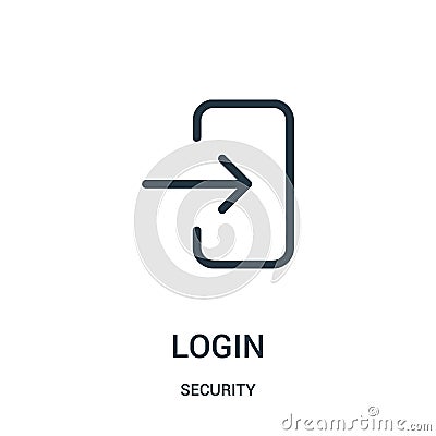 login icon vector from security collection. Thin line login outline icon vector illustration Vector Illustration