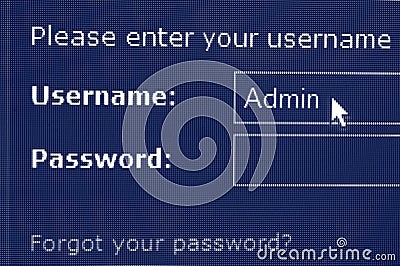 Login and password screen Stock Photo