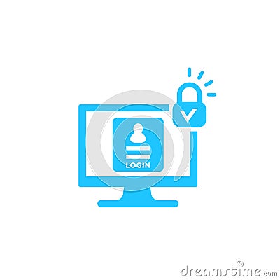 Login, secure authentication vector icon Vector Illustration
