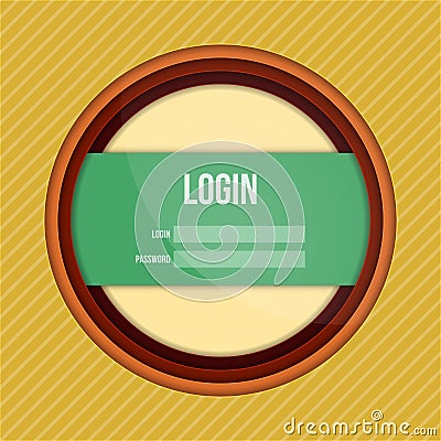 Login Sreen From Circles Vector Illustration