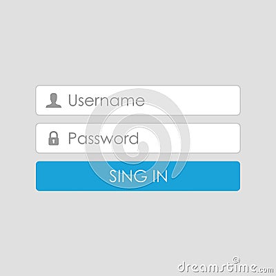 Login user interface. Sign in web element template window. For Website, Mobile, Computer, Application etc. Vector Illustration