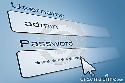 Login with username and password Stock Photo