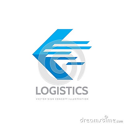 Logistic company - concept business logo template vector illustration. Abstract arrow creative sign. Transport delivery service Vector Illustration