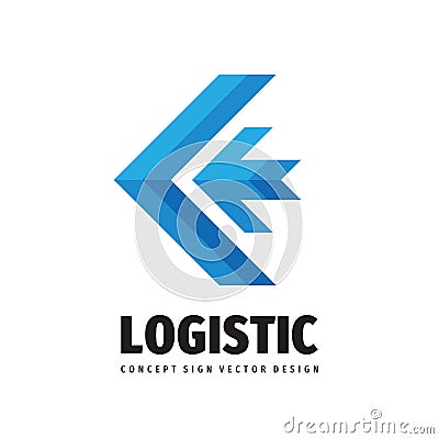 Logistic company - concept business logo template vector illustration. Abstract arrow creative logo sign. Transport delivery servi Vector Illustration