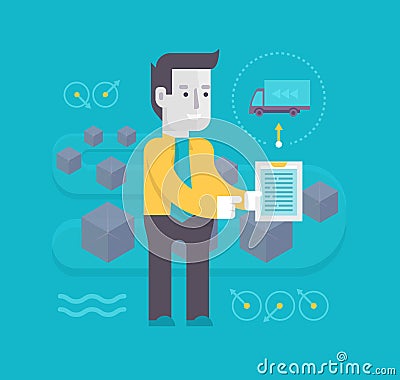 Logistic and Distribution Vector Illustration