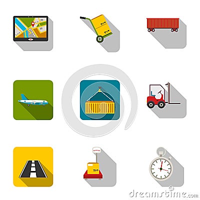 Logistic set icons in flat style. Big collection of logistic vector symbol stock illustration Vector Illustration