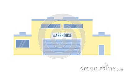 Logistic warehouse building for storage goods and distribution cargo for delivery Vector Illustration