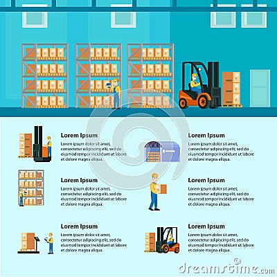 Logistic Warehouse Infographics Vector Illustration