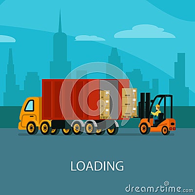 Logistic Warehouse Template Vector Illustration
