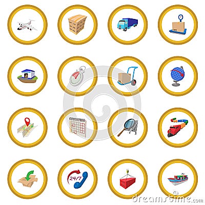 Logistics cartoon icon circle Vector Illustration