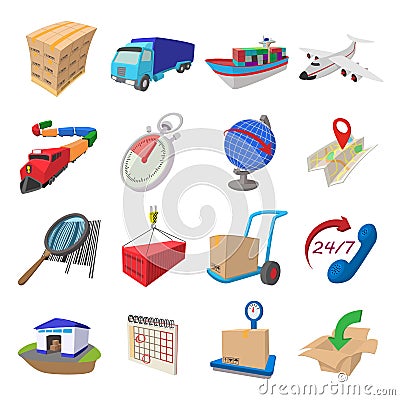 Logistics cartoon icons Stock Photo