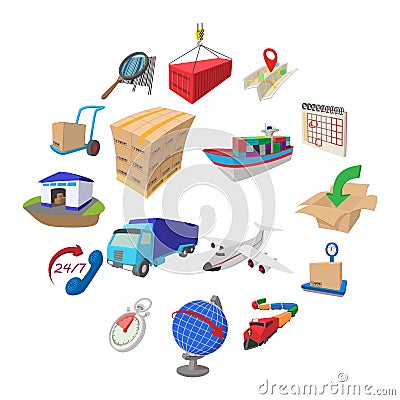Logistics cartoon icons Vector Illustration