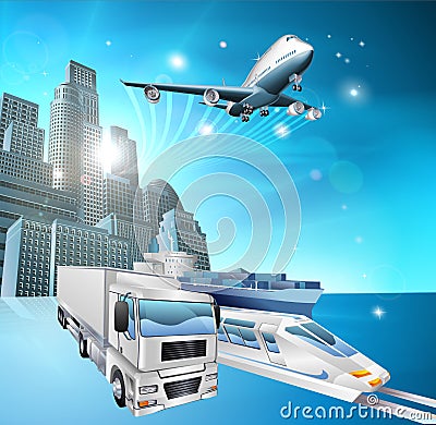 Logistics city concept Vector Illustration