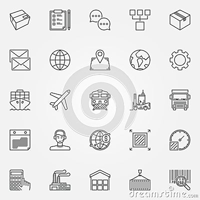 Logistics and delivery icons set Vector Illustration