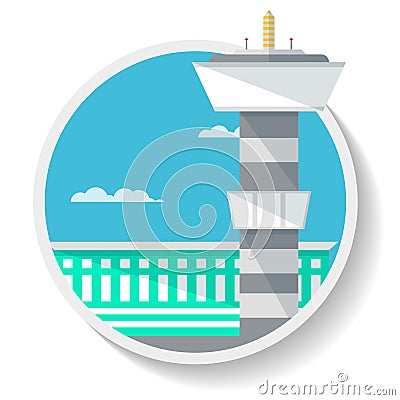 Logistics icon with airport terminal Vector Illustration