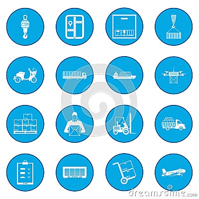 Logistics icon blue Vector Illustration