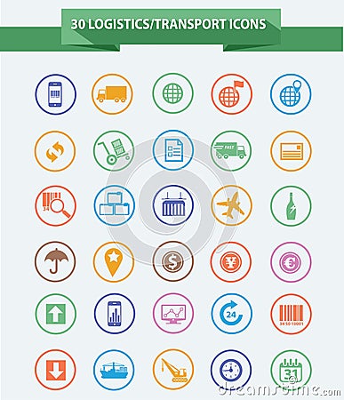 Logistics icons,Colorful version Vector Illustration
