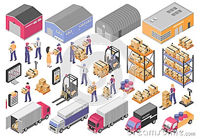 Logistics Icons Set Vector Illustration