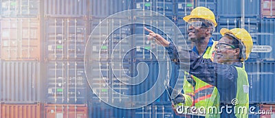 Logistics industrial banner Stock Photo