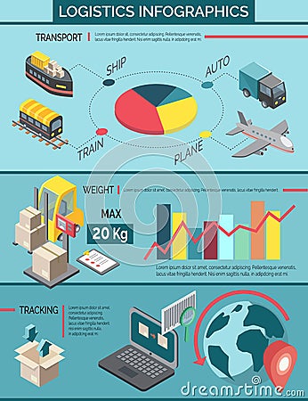 Logistics Infographic Set Vector Illustration