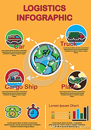 logistics infographic. Vector illustration decorative design Vector Illustration