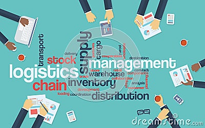 Logistics management business vector background Vector Illustration