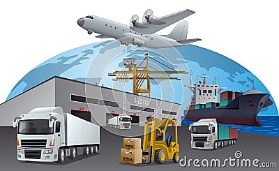 Logistics service Vector Illustration