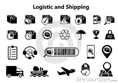 Logistics and Shipping icons Stock Photo