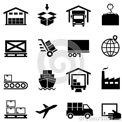 Logistics, supply chain, distribution, warehousing and shipping Vector Illustration