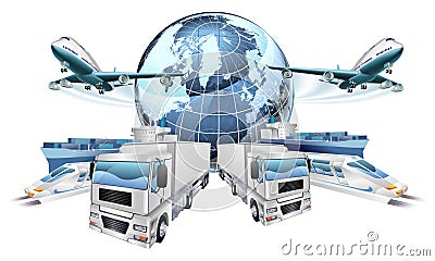 Logistics Transport Concept Vector Illustration
