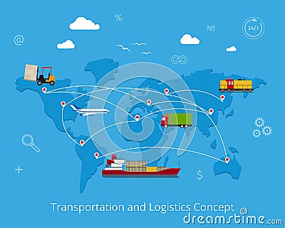 Logistics and transportation concept Vector Illustration