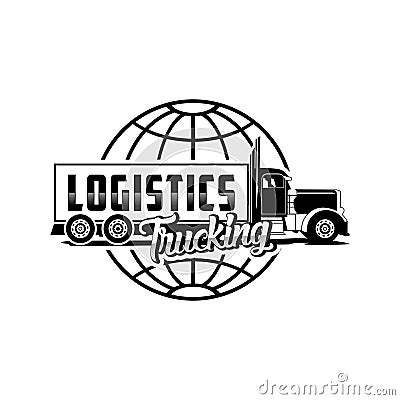 Logistics trucking logo vector Vector Illustration