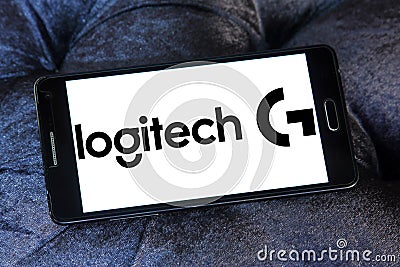 Logitech International technology company logo Editorial Stock Photo