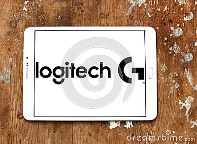 Logitech International technology company logo Editorial Stock Photo