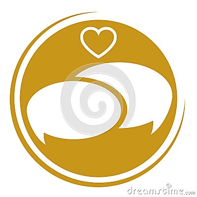 Heart logo, Smile, Speech bubbles, hearts, love logo, people logo, heart background Stock Photo