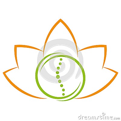 Spine and leaves, naturopath and physiotherapy logo Stock Photo