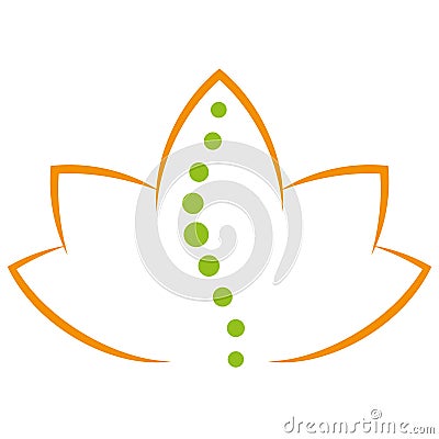 Spine and leaves, naturopath and physiotherapy logo Stock Photo