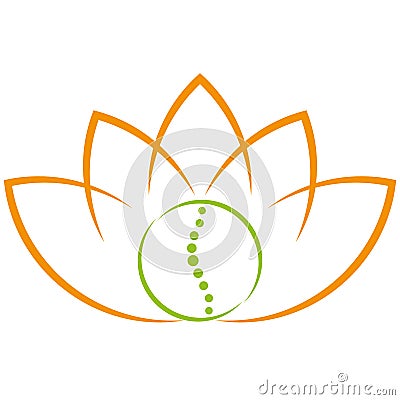 Spine and leaves, naturopath and physiotherapy logo Stock Photo