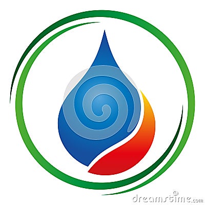 Water and flame, Drops of water and fire, plumber logo, tools logo, plumber icon, logo Stock Photo