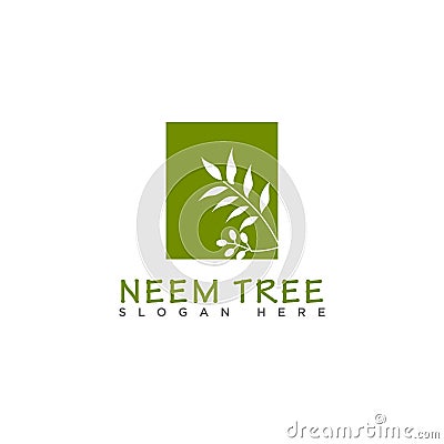 negative space of neem tree logo Vector Illustration