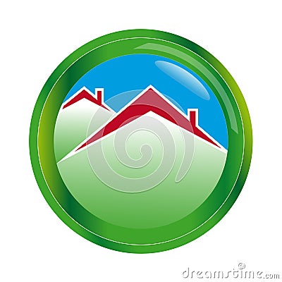 Logo abstract home in sphere Stock Photo