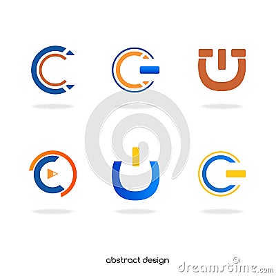 Logo abstract initial C Stock Photo