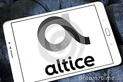 Altice telecoms company logo Editorial Stock Photo