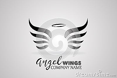 Logo Angel wings icon vector Vector Illustration