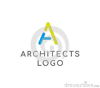 Logo for architects. Colorful A1 Vector Illustration